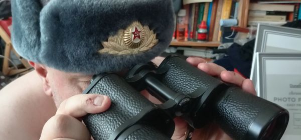 Soviet Binoculars & Soviet Hat