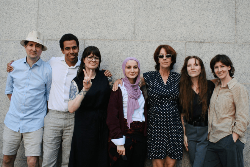 Members of the Filton 25. Madeleine Norman, Hannah Davidson, Teuta Hoxha, Ola Alexandra Herbich, Ian Sanders, William Plastow and Yulia Brigadirova.