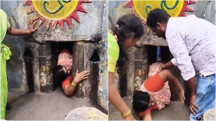 A Tamil Nadu temple has come under spotlight for its narrow 'Moksha passage'. (Photo: X)