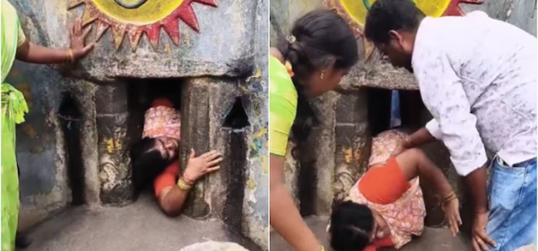 A Tamil Nadu temple has come under spotlight for its narrow 'Moksha passage'. (Photo: X)