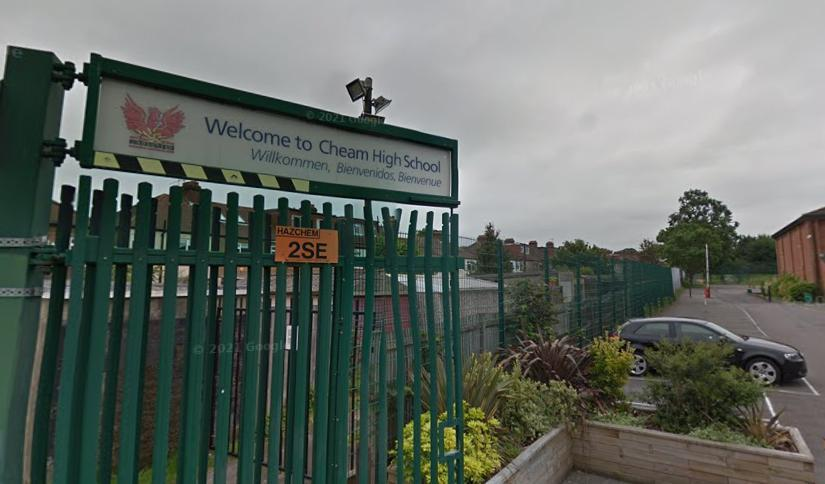Cheam High School has come under fire by a parent (Image: Google Maps)