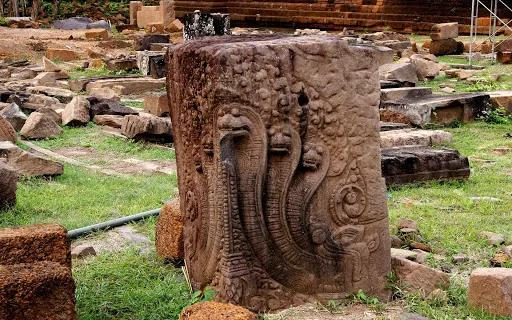 An Ornate Carved Stone Typical of the Wat Phu Temple!
