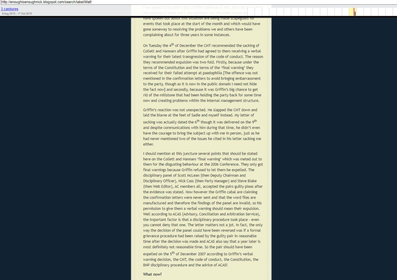 Testimony Contextualising Collett's Sexual Deviancy!