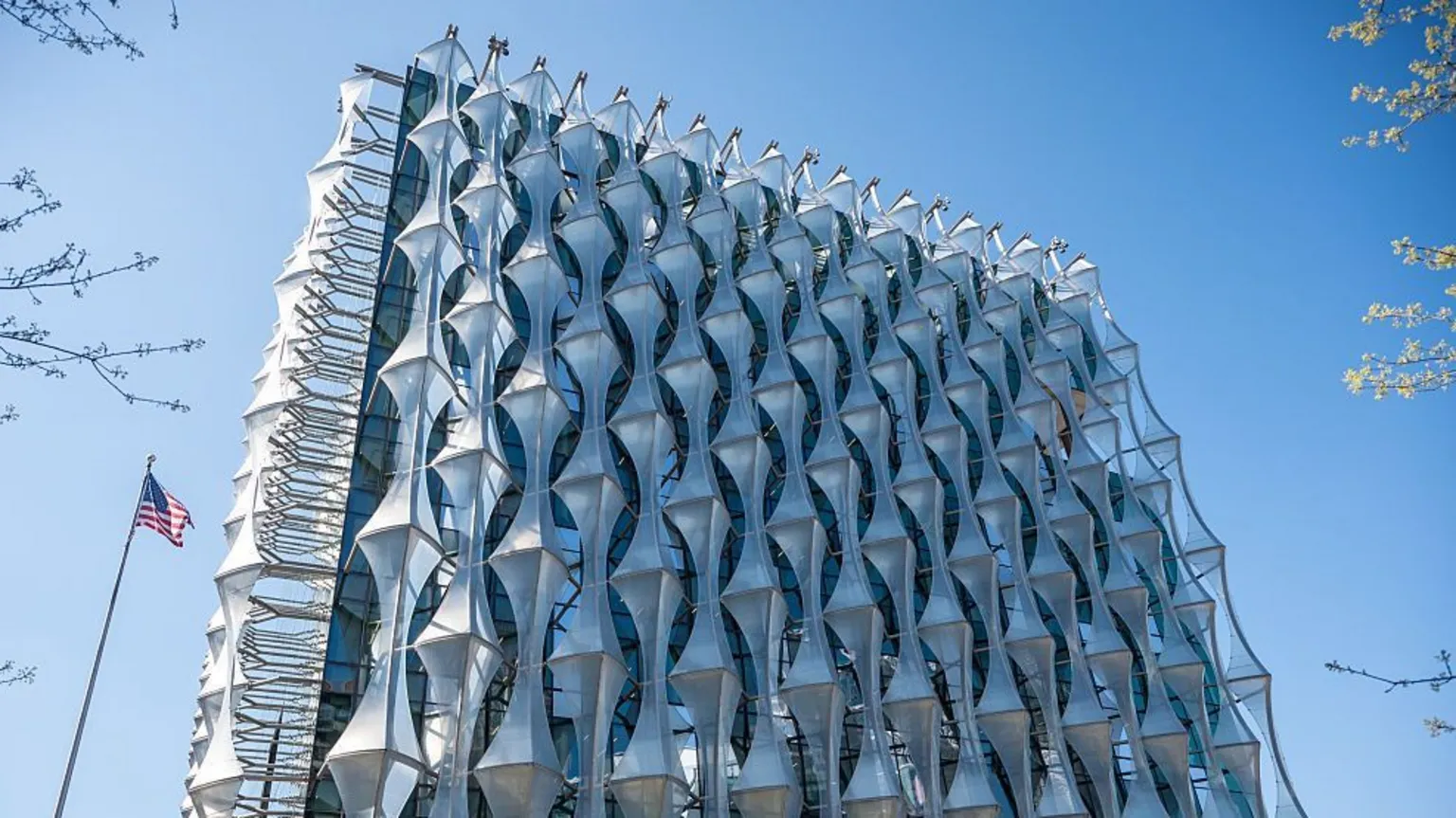 The US Embassy in London in a picture taken in April last year!