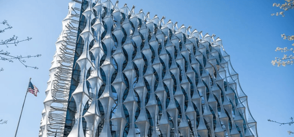 The US Embassy in London in a picture taken in April last year!
