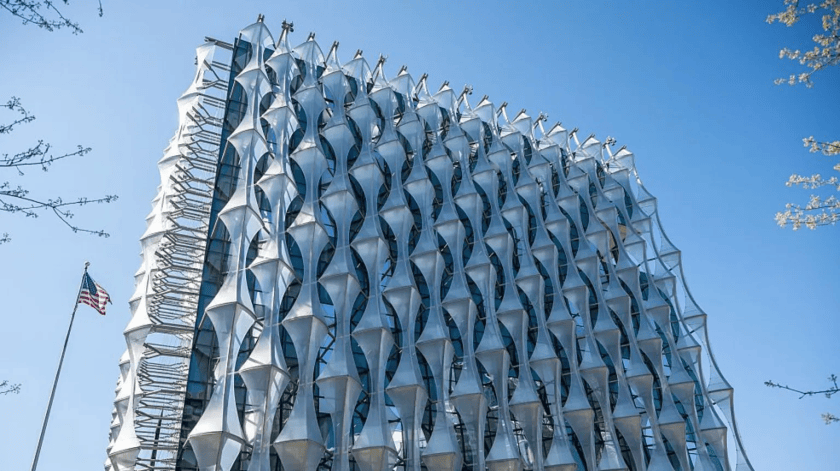 The US Embassy in London in a picture taken in April last year!