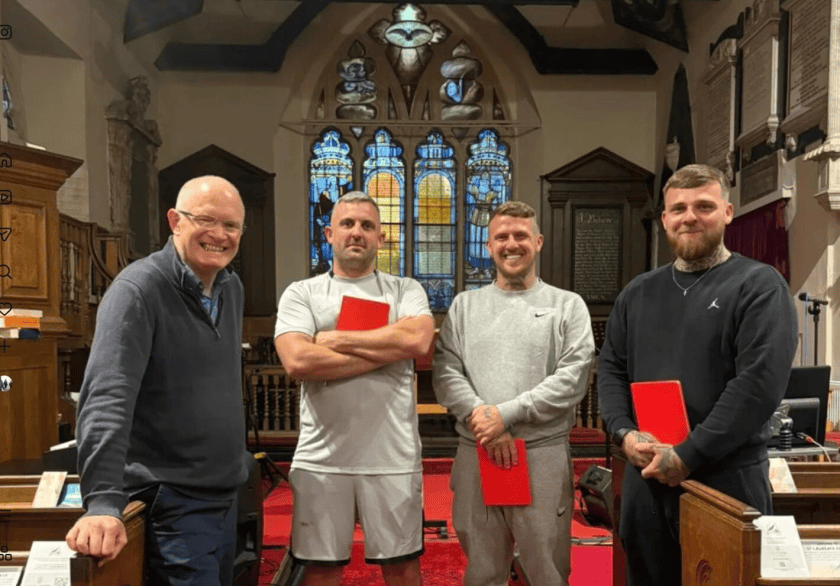 Rev David Whyte (left) with South London Patriots activist and convicted fraudster Billy Cooper (second from left)