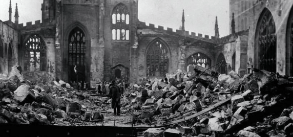 St Michael's Cathedral was destroyed during the Coventry Blitz, in which 554 people were killed