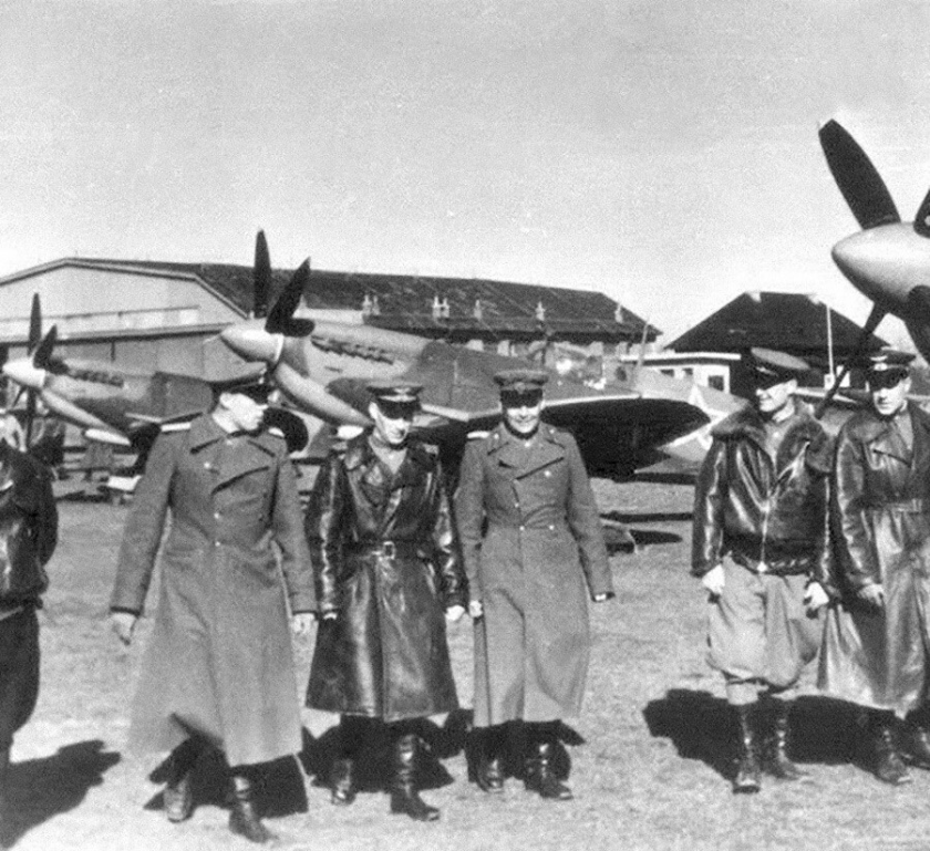 Soviet Pilots with Their UK-Provided Spitfires!