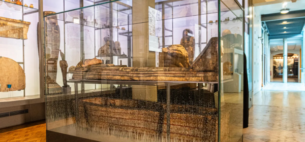 The wooden coffin was on display in the Egypt and Sudan collections