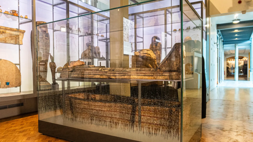 The wooden coffin was on display in the Egypt and Sudan collections