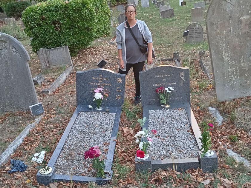 Gee Stands with Her Grandparents Who Came to England in the 1950s & 1960s!