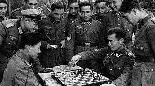 Trusted Asian Soldiers Play Chess - Nazi German Army