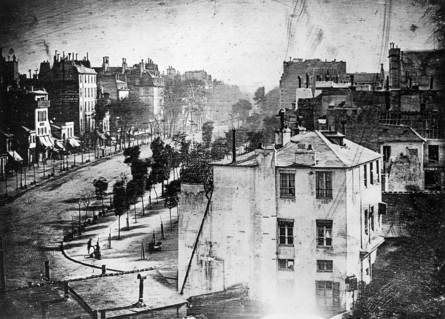 View of the Boulevard du Temple by Louis Daguerre, 1838